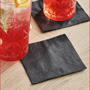 Black 1-Ply Beverage / Cocktail Napkin - 500/Pack