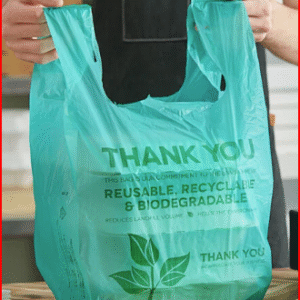 EcoChoice 1/6 Standard Size Biodegradable Standard-Duty Plastic T-Shirt Bag - 500/Case
