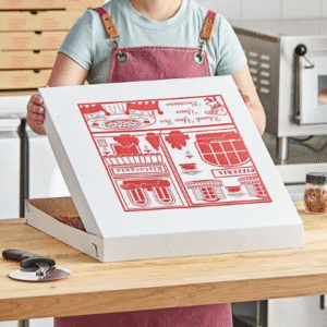Choice 18" x 18" x 2" White Customizable Clay-Coated Pizza Box - 50/Bundle