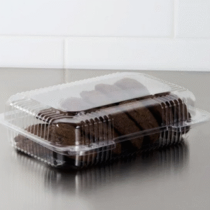 Dart C32UT1 StayLock® 9 3/8" x 6 3/4" x 2 5/8" Clear Hinged Plastic Medium Dome Oblong Container - 250/Case