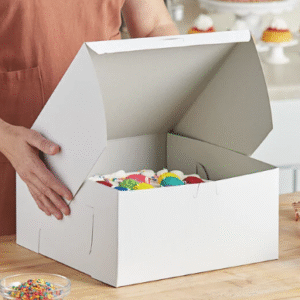 Baker's Lane 12" x 12" x 6" White Customizable Cake / Bakery Box - 50/Case