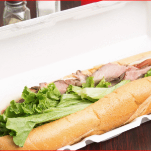 Genpak 26600 13" x 4 1/2" x 3" White Extra Large Hinged Lid Foam Hoagie / Sub Container - 200/Case