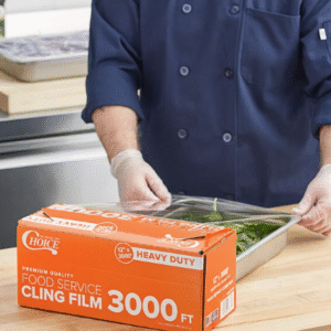 Choice 12" x 3000' Heavy-Duty Foodservice Film with Serrated Cutter